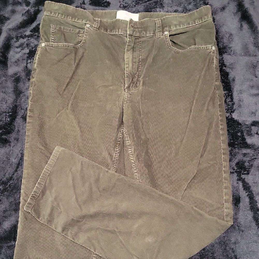 Everlane Corduroy Pants in Olive, Slim Fit 34×30